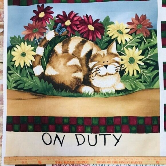 Daisy Kingdom Attack Cat Quilt Fabric - Picture 5 of 6